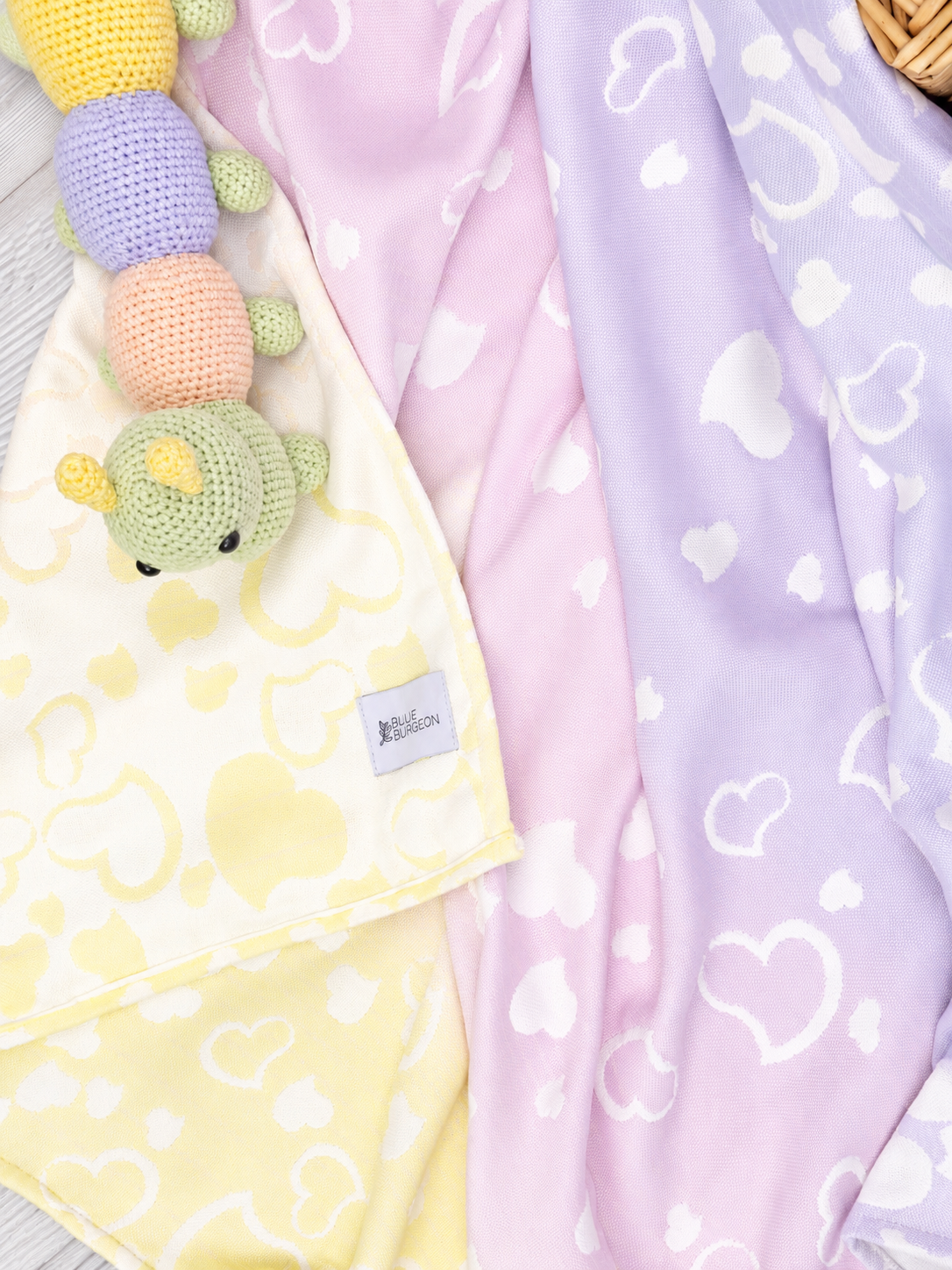 Rainbow Heart Müslin Bebek Battaniyesi
