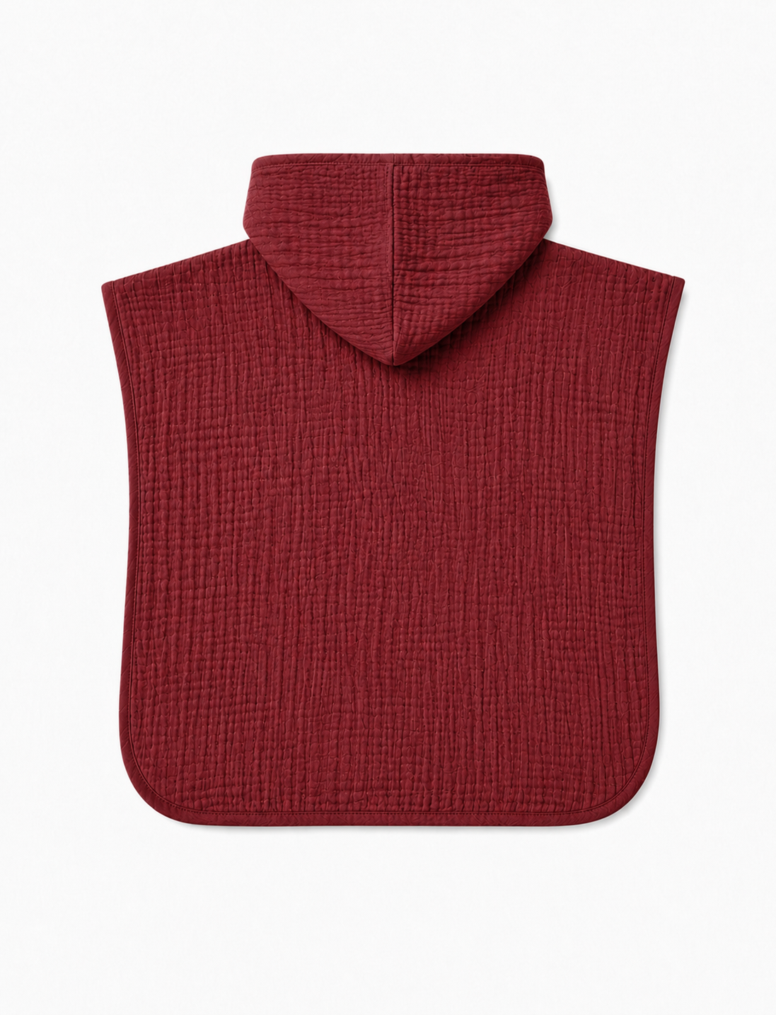 Müslin Bebek Pançosu – Bordo | %100 Pamuk Kapüşonlu Panço