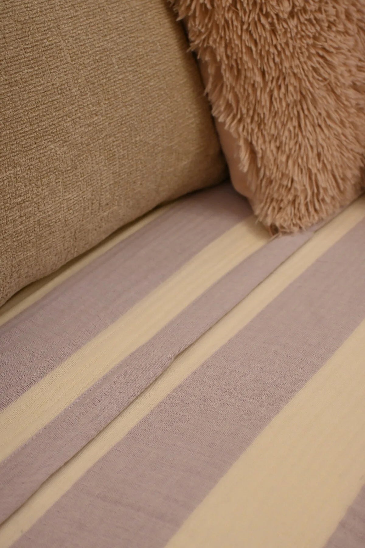 Double-Sided Muslin Quilt Purple/White